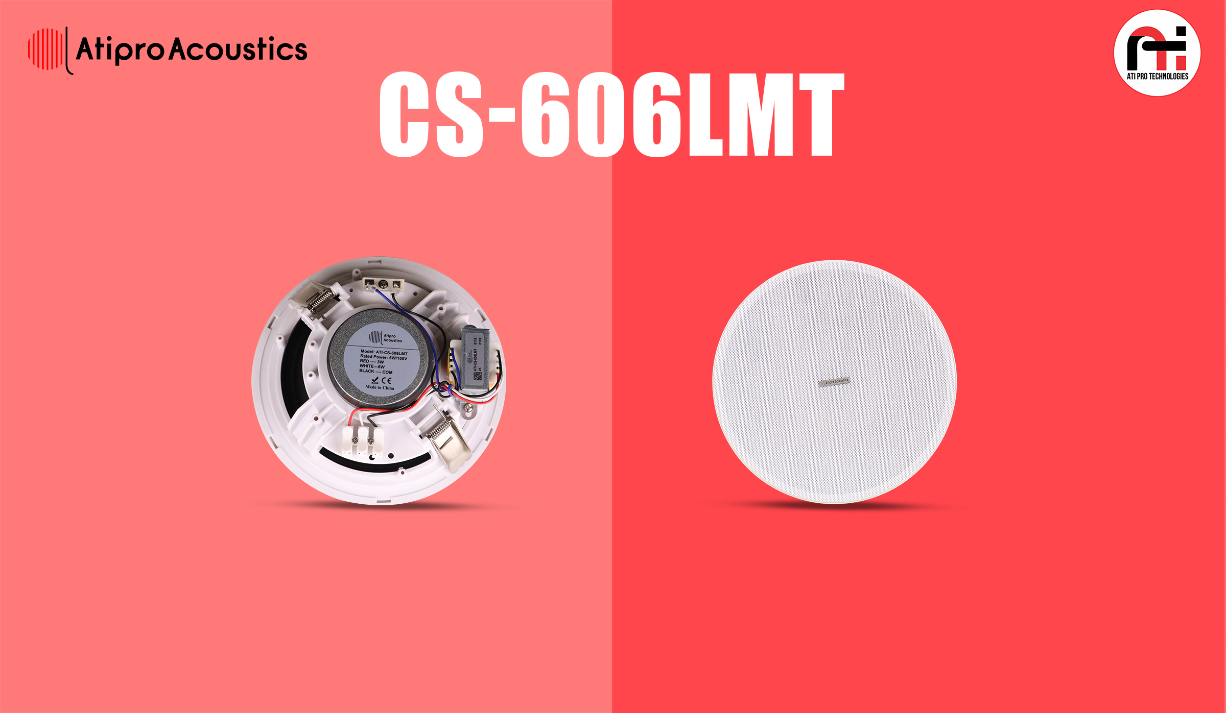 Rimless Fast Mount Ceiling Loudspeaker Model Name- ATI-CS-606LMT
