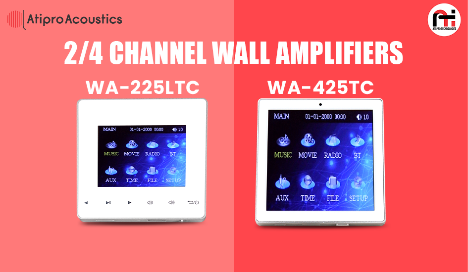 ATI-WA-425TC and ATI-WA-225LTC 2/4 Channel Wall Amplifiers