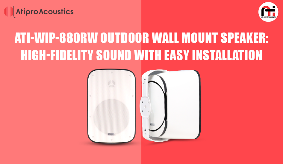 ATI-WIP-880RW Outdoor Wall Mount Speaker High-Fidelity Sound with Easy Installation